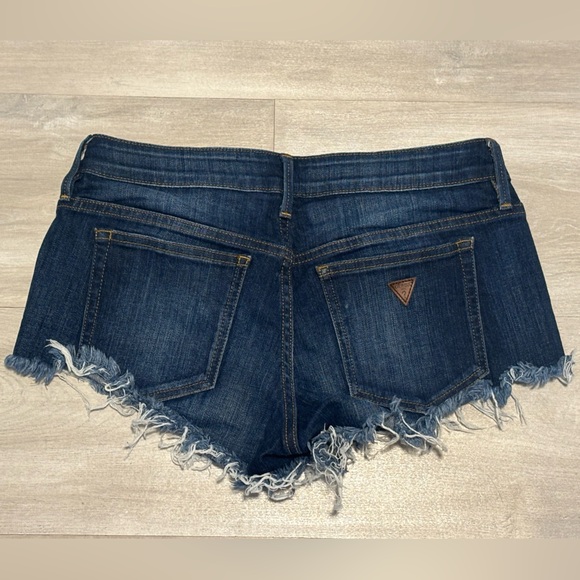 Guess Blue Frayed Denim Shorts - Picture 3 of 3
